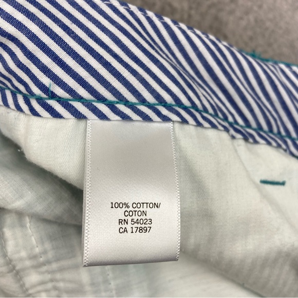Banana Republic Mens Size 36 Teal White Stripe Deck Shorts Stripes - Picture 7 of 8